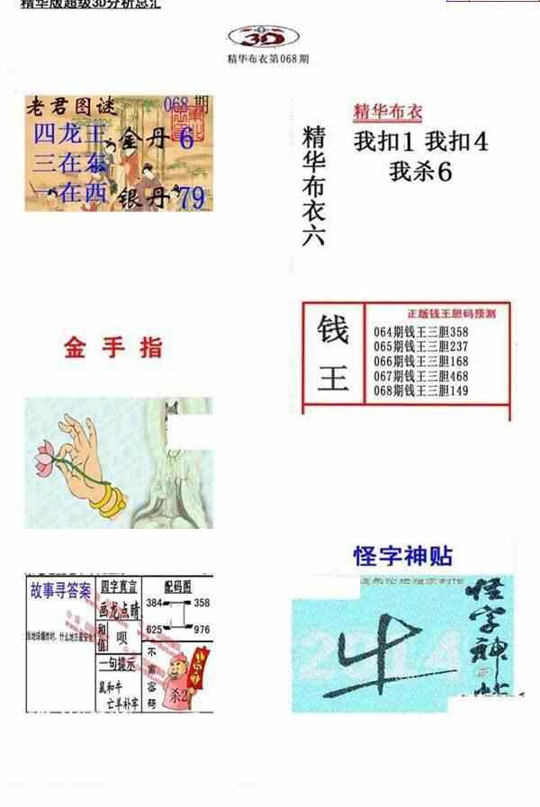 24068期: 福彩3D全套图版参考