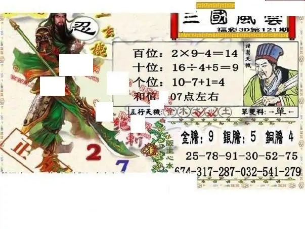 25121期: 福彩3D丹东全图分析