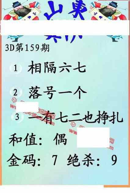 24159期: 福彩3D丹东全图分析
