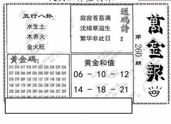24260期: 大兵福彩3D黄金报图版