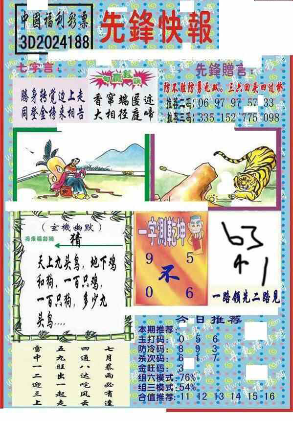 24188期: 福彩3D丹东全图分析
