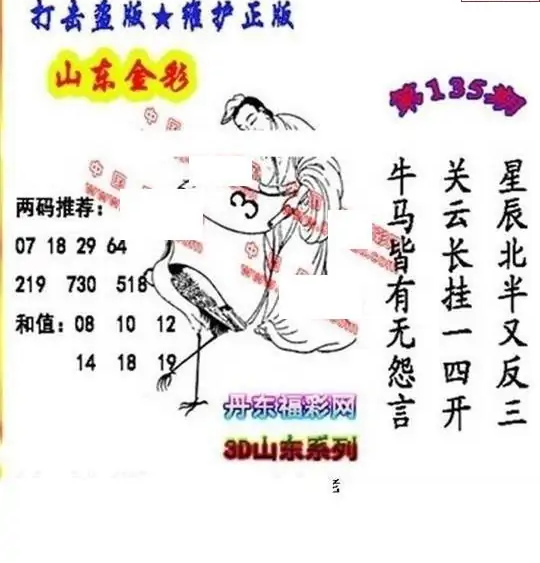 25135期: 福彩3D丹东全图分析