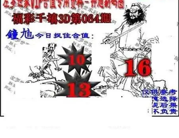 福彩3D 26064期佐罗图一掌经预测图