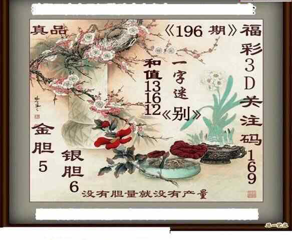 24196期: 白老3D杀码图版