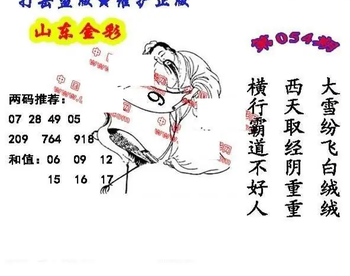 26054期: 福彩3D丹东全图分析