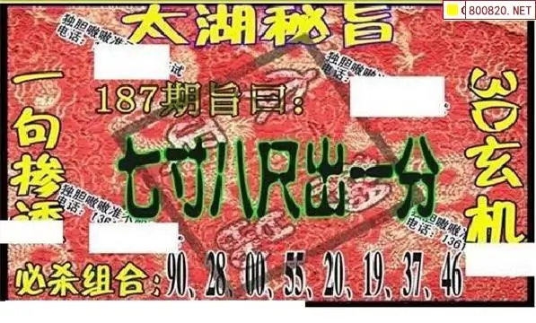25187期: 太湖图福彩3D精品预测