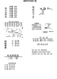 26013期: 福彩3D全套图版参考