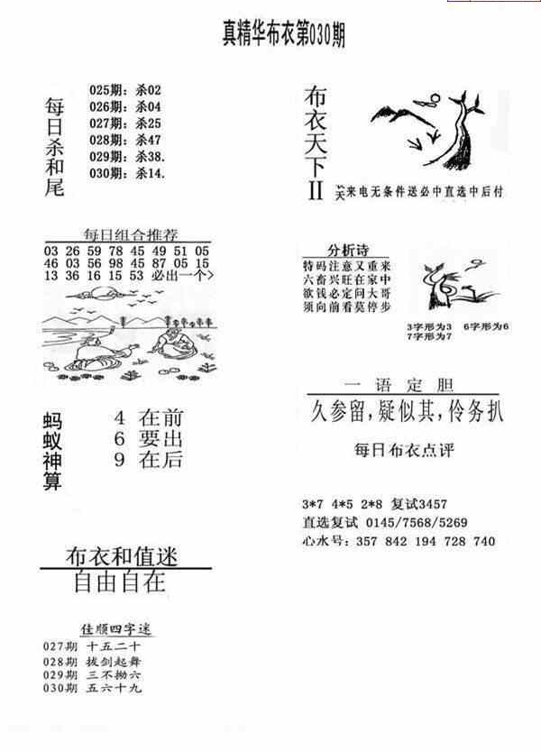 25030期: 福彩3D全套图版参考