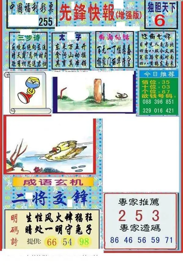 25255期: 福彩3D丹东全图分析