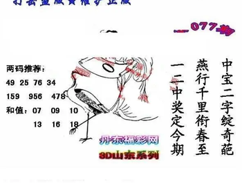 26077期: 福彩3D丹东全图分析