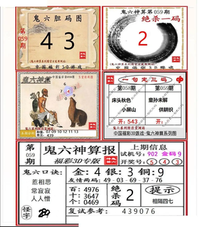 26059期: 福彩3D鬼六神算图