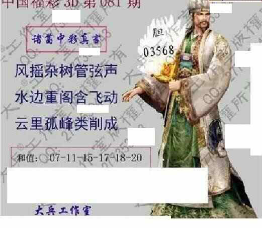 24081期: 大兵福彩3D黄金报图版
