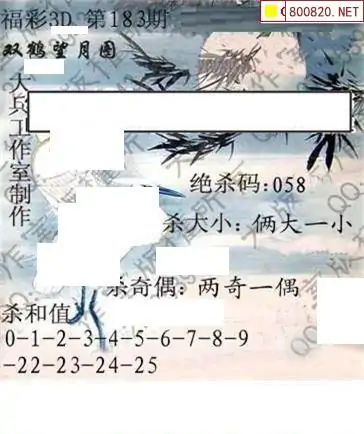 25183期: 大兵福彩3D黄金报图版