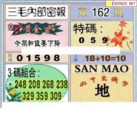 25162期: 三毛3D精品图谜