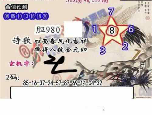 24236期: 白老3D杀码图版