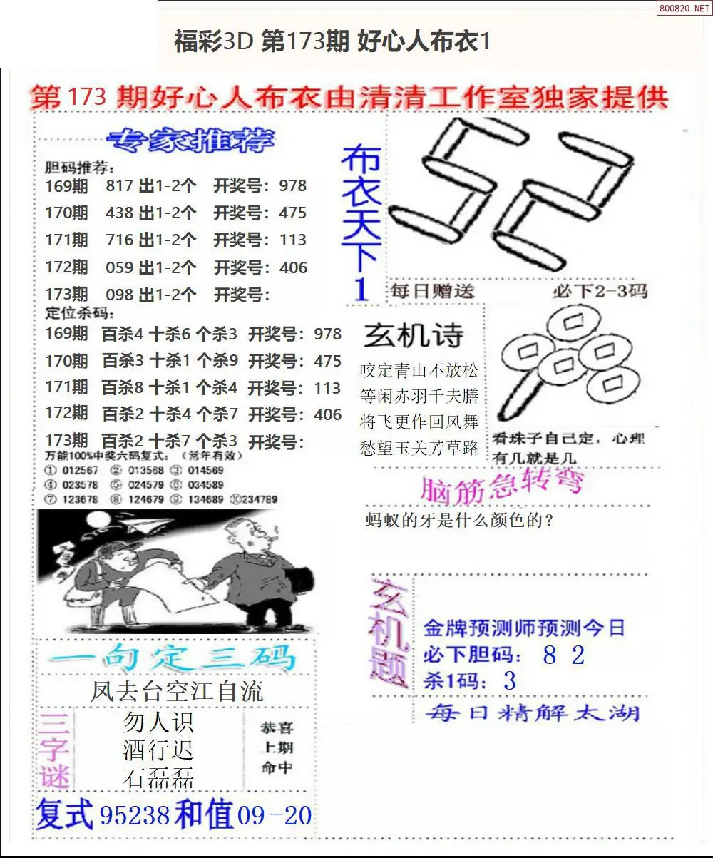 25173期: 福彩3D全套图版参考