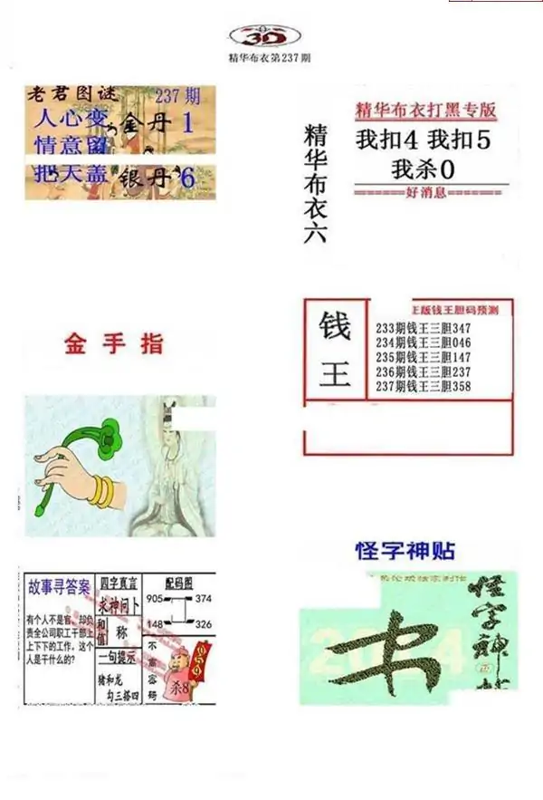 25237期: 福彩3D全套图版参考