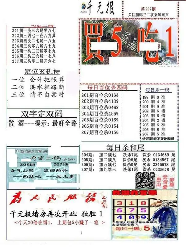 25207期: 福彩3D全套图版参考