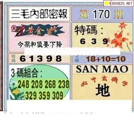 25170期: 三毛3D精品图谜