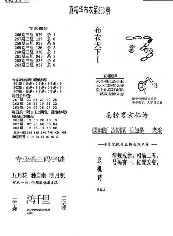 25263期: 福彩3D全套图版参考