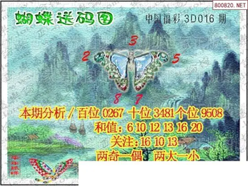 26016期: 3D蝴蝶世家蝴蝶彩图