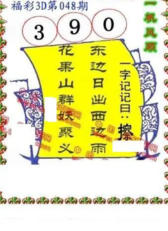 26048期: 福彩3D丹东全图分析