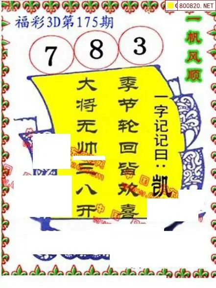 25175期: 福彩3D丹东全图分析