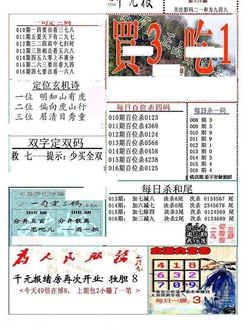 26016期: 福彩3D全套图版参考