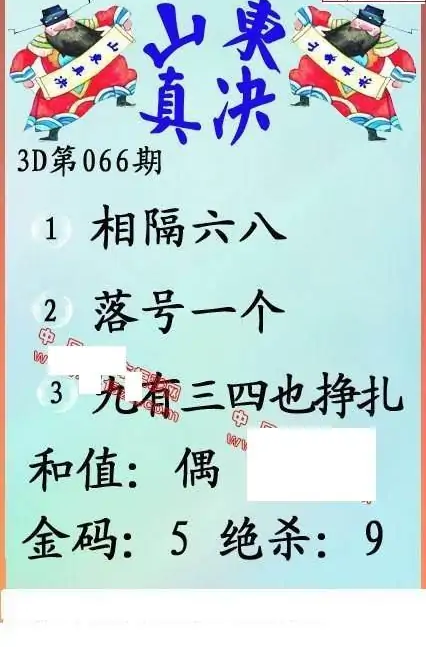 25066期: 福彩3D丹东全图分析