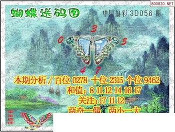 26056期: 3D蝴蝶世家蝴蝶彩图