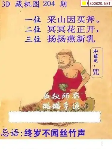 25204期: 白老3D杀码图版