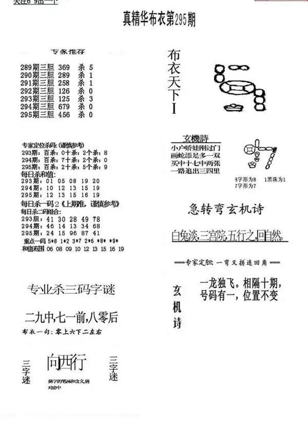 25295期: 福彩3D全套图版参考