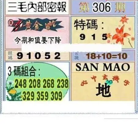 25306期: 三毛3D精品图谜