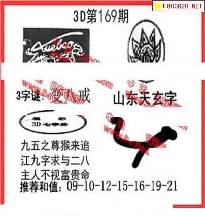 25169期: 福彩3D丹东全图分析