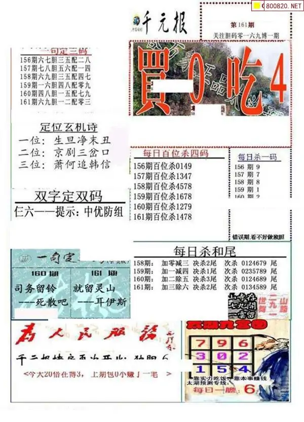 25161期: 福彩3D全套图版参考