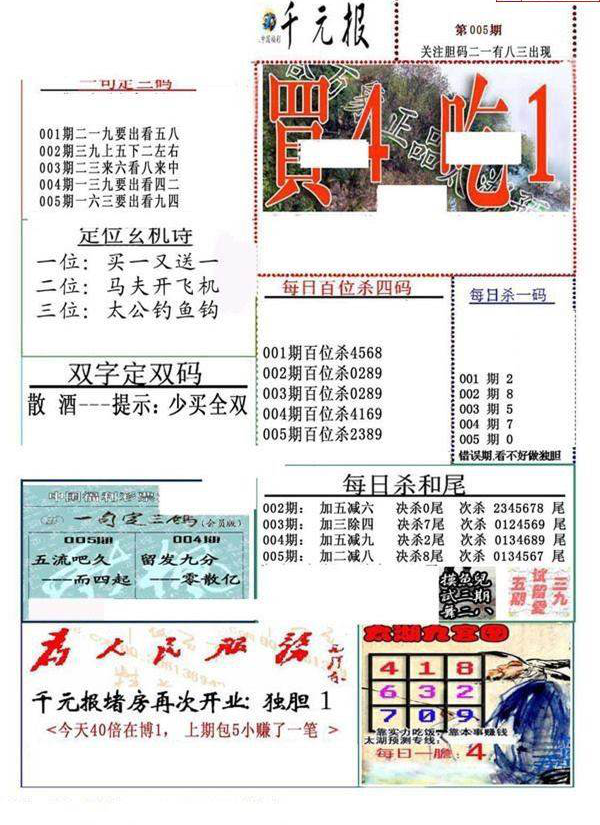 25005期: 福彩3D全套图版参考