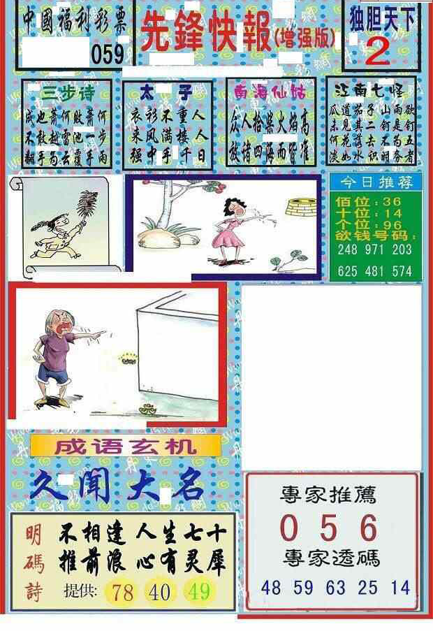 25059期: 福彩3D丹东全图分析