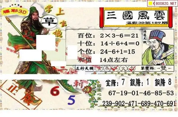 25189期: 福彩3D丹东全图分析