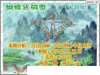 26101期: 3D蝴蝶世家蝴蝶彩图