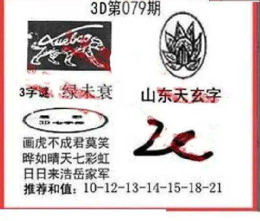 25079期: 福彩3D丹东全图分析