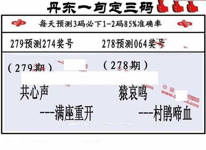 24279期: 福彩3D丹东全图分析