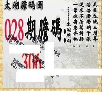 26028期: 太湖图福彩3D精品预测
