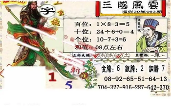 26083期: 福彩3D丹东全图分析