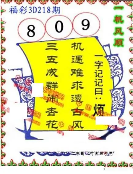 25218期: 福彩3D丹东全图分析