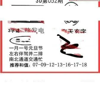 26052期: 福彩3D丹东全图分析