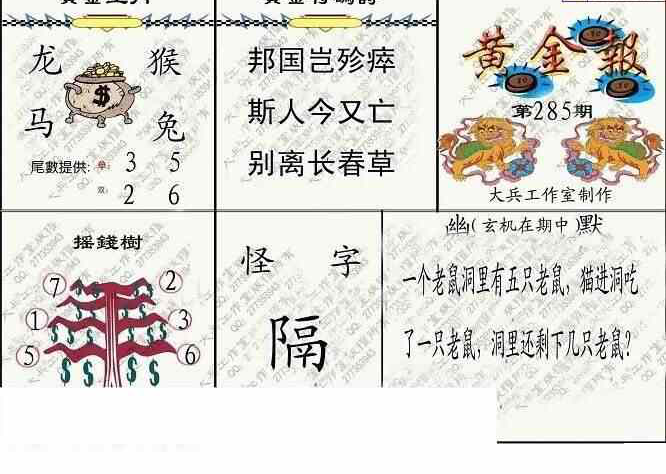 24285期: 大兵福彩3D黄金报图版