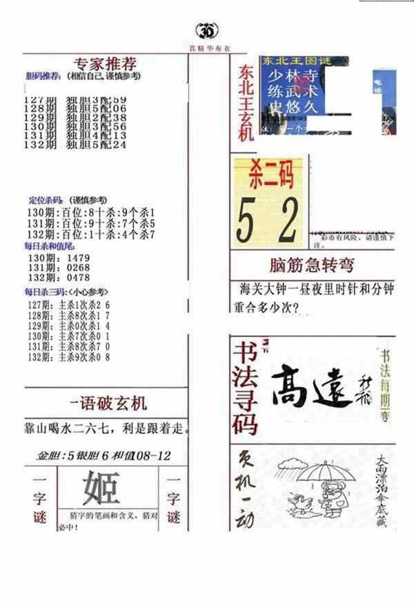 24132期: 福彩3D全套图版参考