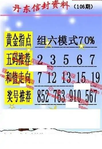 25106期: 福彩3D丹东全图分析