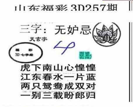 24257期: 三毛3D精品图谜