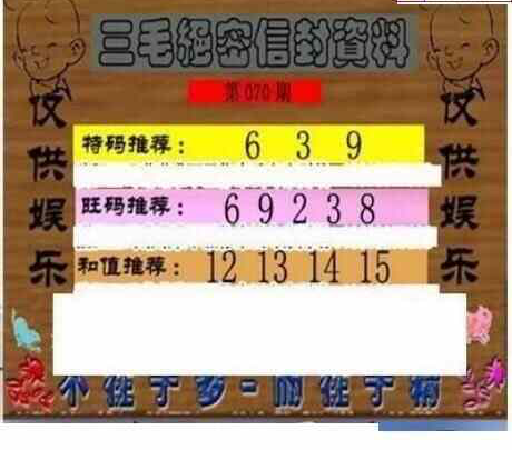 24070期: 三毛3D精品图谜